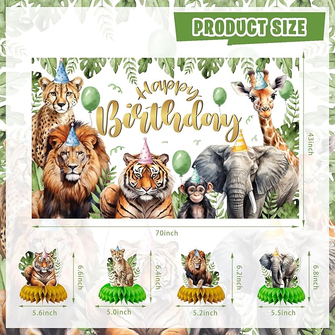 Jungle Safari Birthday Party Decorations 127 Pcs Zoo Safari Animal