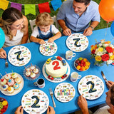 96Pcs 2nd Birthday Cars Party Supplies Transportation Theme Birthday