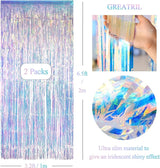 Iridescent Party Streamers Backdrop - GREATRIL Neon Transparent