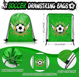 110 Pcs Soccer Party Favors Drawstring Bags with Keychains Silicone