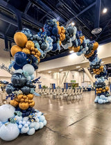 Navy Blue and Gold Balloons Garland Arch Kit Graduation Balloon Arch