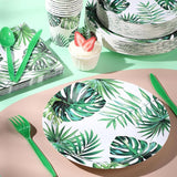 350 Pcs Luau Party Supplies Hawaiian Tropical Palm Leaves Tableware