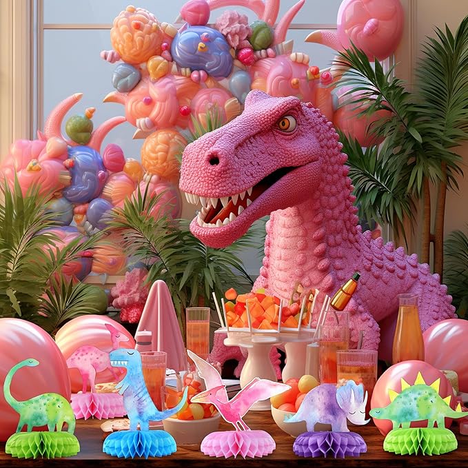 Dinosaur Baby Shower Centerpieces 12 PCS Dino Party Honeycomb