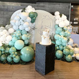 Sage Green and White Balloons, 12 Inch Dusty Olive Green Blue Ivory