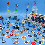 161 Pcs Space Party Favors with Cup Straws Stress Ball Space