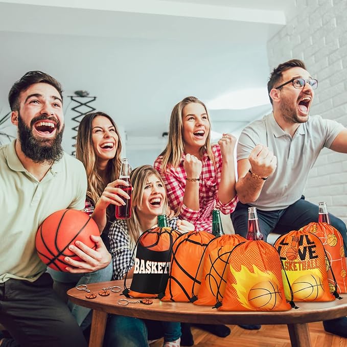 36 Pcs Basketball Party Favors 12 Basketball Drawstring Gift Bags