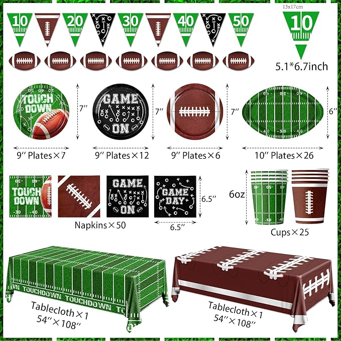 Football Birthday Party Decorations 178 Pcs Football Party Supplies