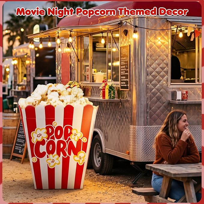 3.3 ft Giant Popcorn Box Cardboard Stand Movie Theme Party