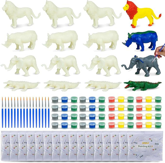 Safari Party Favors for Kids Painting Kit Pack 16 Jungle Goodie Bags