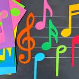 70pcs Colorful Music Notes Cutouts Musical Party Decorations in 7