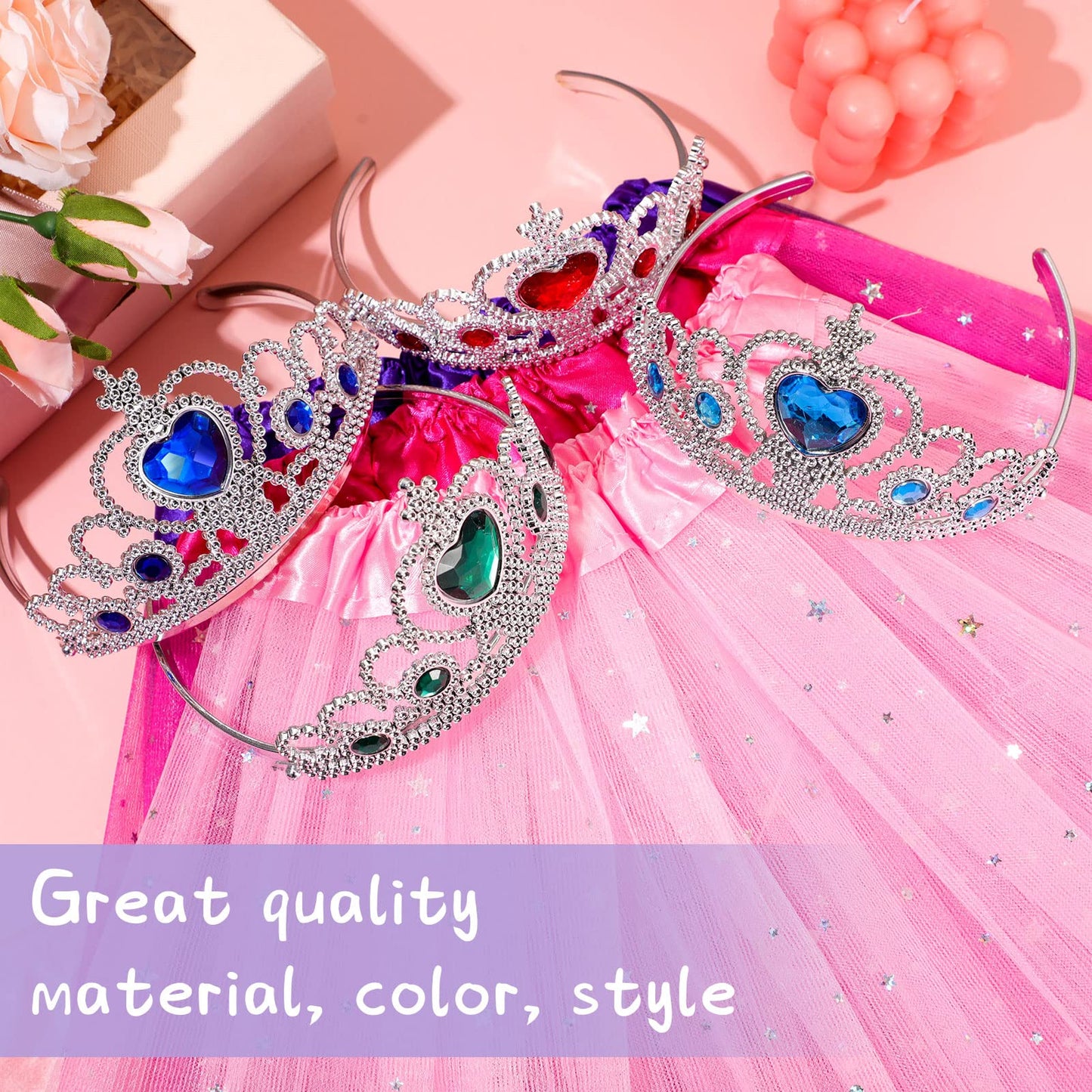 Zhanmai 16 Sets Tutu Dress and Tiara for Girls Princess Ballet Skirt