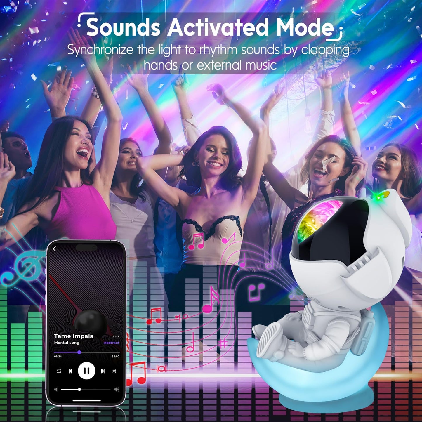 Rossetta Astronaut Galaxy Projector, Star Projector for Bedroom,