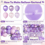 Ouddy Life Purple Birthday Party Decorations for Women Girls,