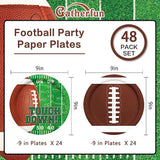 Football Party Supplies Kit Serve 48 Guests with 9 Inch Paper Plates