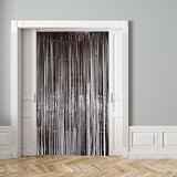 2 Pack Black Fringe Curtain Backdrop Black Streamers Halloween