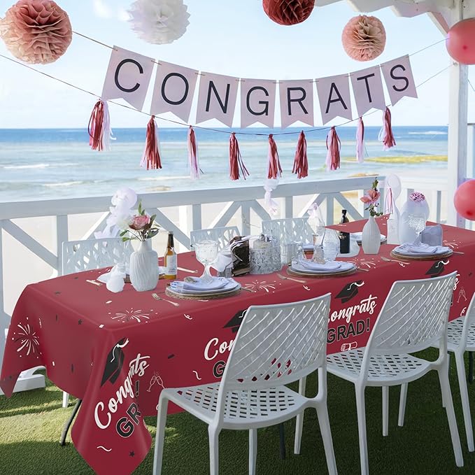 Slergut Maroon Graduation Decorations 2026, 3 Pack Maroon Graduation