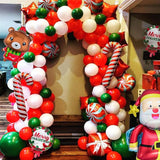 100 Pcs Christmas Red Green Balloons 12 Inch Red Green and White