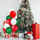 100 Pcs Christmas Red Green Balloons 12 Inch Red Green and White