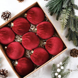 Velvet Ornaments for Christmas Tree Decorations - Burgundy Xmas Ball