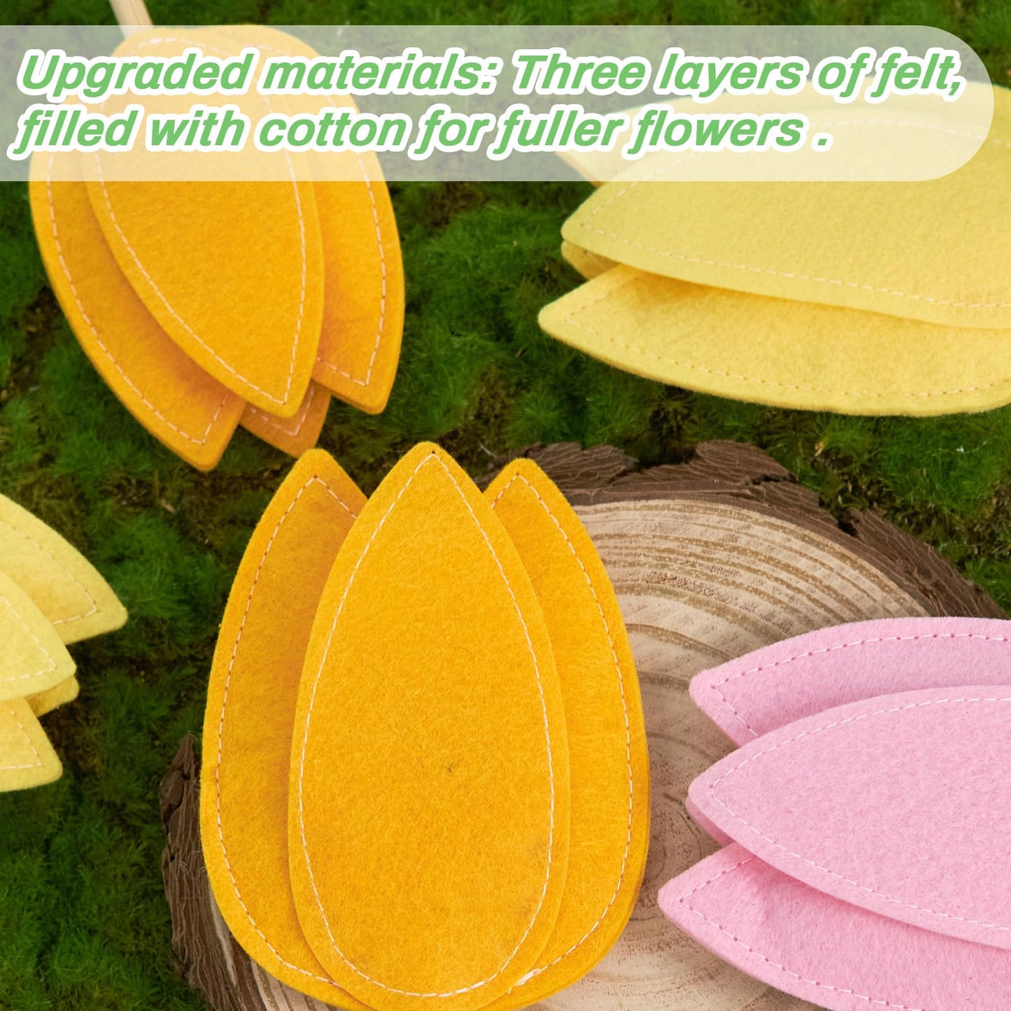 Paper Jazz 6 Pcs Tulip Centerpiece for Table Spring Felt Tulip