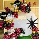 Black Burgundy Gold Balloon Arch Kit Maroon Black Gold Balloons
