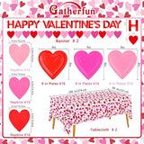Valentine's Day Party Supplies Set for 48 Guests Romantic Heart