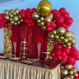 Red and Gold Balloon Arch Kit, Metallic Gold and Red Balloon Garland