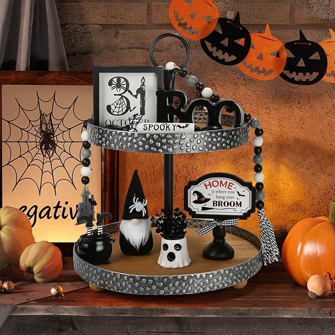 Halloween Decorations 8PCS Tiered Tray Decor Cute Tabletop Halloween