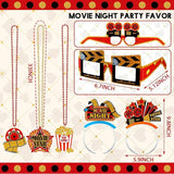 36 Pcs Movie Night Party Decorations 12 Beaded Necklaces 12 Paper