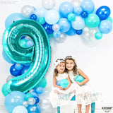 KatchOn, Giant Aqua Blue Number 9 Balloon - 40 Inch | Foil 9 Birthday