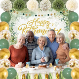 Sage Green Retirement Party Decorations Happy Retirement Banner Foil