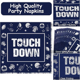 100 PCS Football Party Plates and Napkins Supplies Kit Cowboy Navy