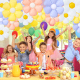 EUVBOKW Daisy Flower Balloons,20 Pcs Colorful Foil Daisy Balloons for