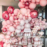 PartyWoo Baby Pink Balloons 140pcs Different Sizes of 18 12 10 5 Inch