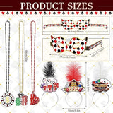 36 Pcs Casino Night Party Supplies 12 Beaded Necklaces 12 Hat