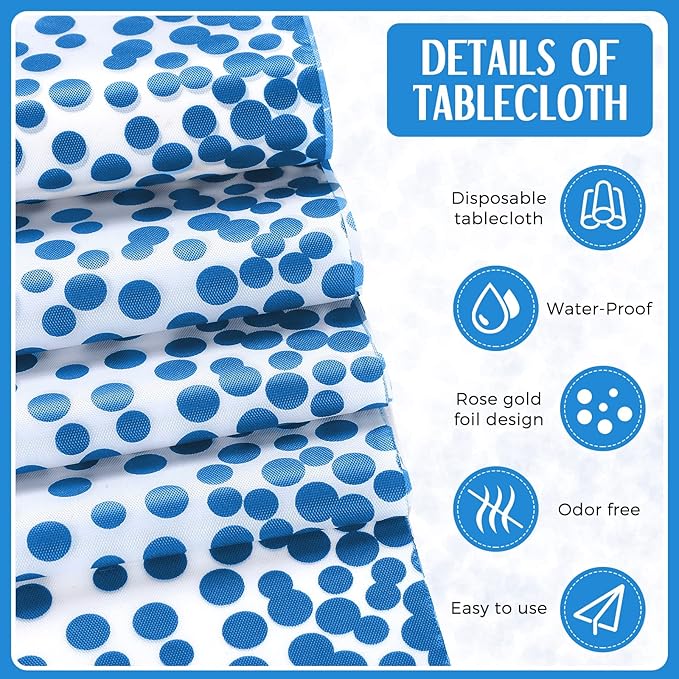 Breling 8 Pack Winter Baby Blue and White Disposable Plastic