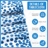 Breling 24 Packs Baby Blue and White Disposable Plastic Tablecloths