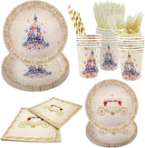 112 PCS Princess Party Plates Princess Birthday Decorations Once