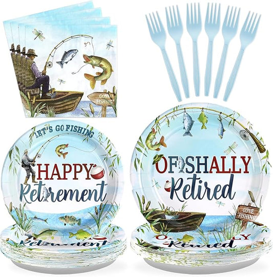 96 Pcs Ofishally Retired Decorations Fishing Themed Retirement Party