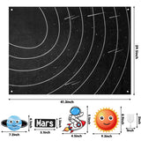WATINC 44Pcs Outer Space Felt Story Board Set 3.5 Ft Solar System