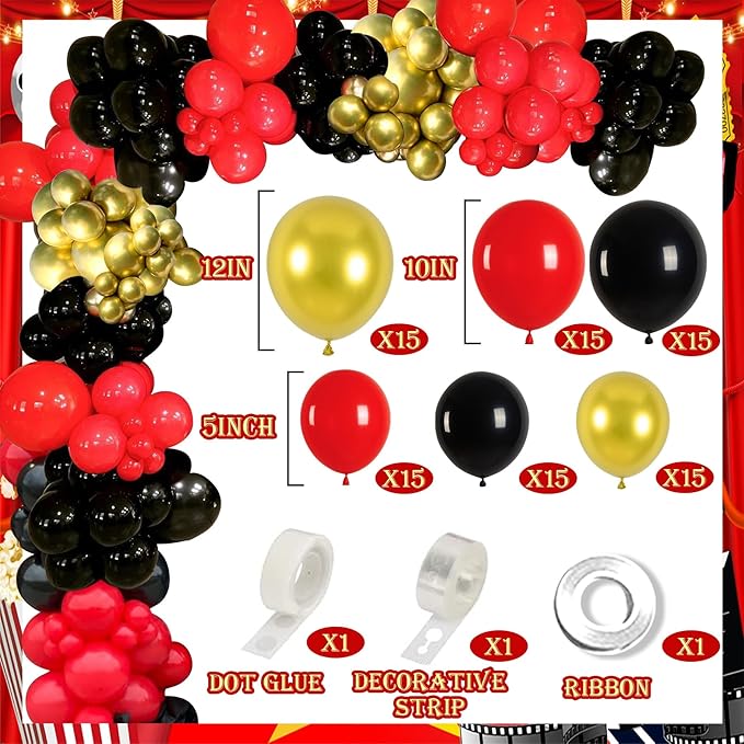 121pcs Movie Night Decorations Movie Theme Party Decorations Movie