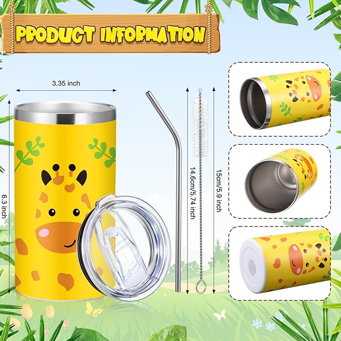 6 Packs Safari Jungle Animal Cups Bulk 20 oz Safari Tumblers Animal