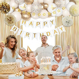 Sweet Birthday Decorations for Women, White Sand Beige Cream Neutral