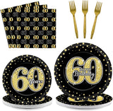 96PCS 60th Birthday Party Decoration Set Table Tableware Supplies