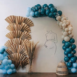 Togvu Dusty Blue Balloon Set, 60 Packs 12 Inches Metallic Chrome Gold