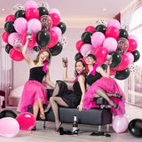 Pink and Black Balloons, 60pcs 12inch Hot Pink Black Pastel Pink