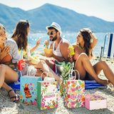 24 Pcs Summer Hawaiian Party Favor Bags Tropical Goodie Gift Paper