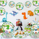96Pcs Dinosaur 2nd Birthday Party Supplies Two Rex Dinosaur Plates