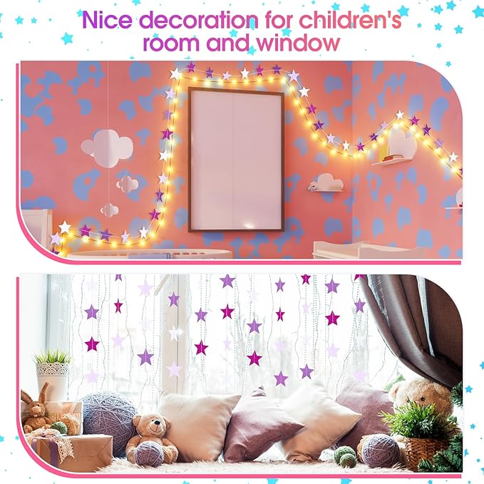 Glitter Star Garland Banner 2026 Graduation Decor 130 Feet Star