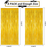 8 Pack 2026 Graduation Party Decorations, 3.28 FT x 7.05 FT Gold